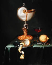 Stilleven met een Nautilusbeker
