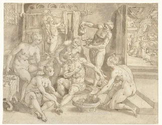 De rijke man in bad