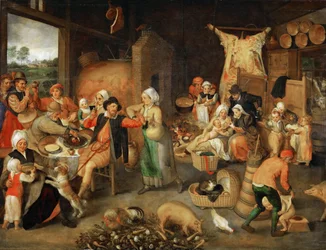 Boerenkamer met adellijke bezoekers