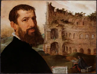 Zelfportret met het Colosseum, Rome
