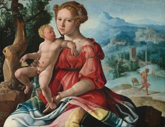 De rust op de vlucht naar Egypte, ca. 1530 (olieverf op paneel)