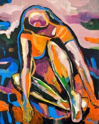 Kleurrijke abstracte vrouw