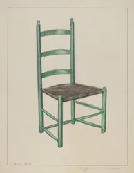 Ladderrugstoel - genaamd schokstoel, ca. 1936