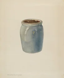 Aardewerk jam pot, ca. 1938