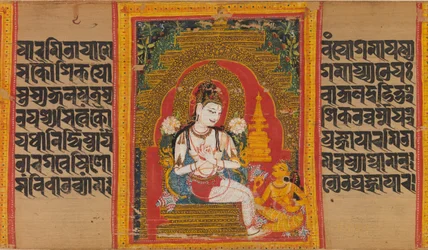 Bodhisattva Avalokiteshvara Verklaart de Dharma aan een Toegewijde