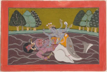 Matsya, de vis incarnatie van Vishnu, c.1745