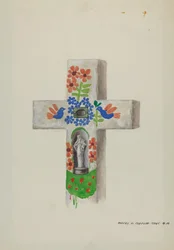Cementen hoofdsteen, ca. 1937