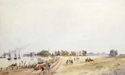 Uitzicht op het fort en de stad, Calcutta