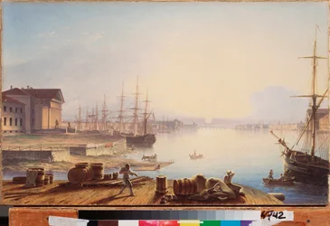 Zonsopgang over de Neva in Sint-Petersburg
