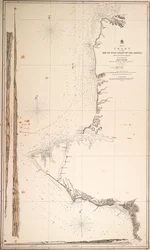 Zwarte Zee, kaart van de zuidwestkust van de Krim van Kaap Aia tot Alma Bay. Door de officieren van de H.M.S.V. Spitfire.