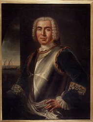 Portret van de Ridder Pierre Andre de Suffren van Saint Tropez (Saint-Trophez), baljuw van Suffren (1729-1788) - Maltese kunst - 18e eeuw, 99 x 76 cm