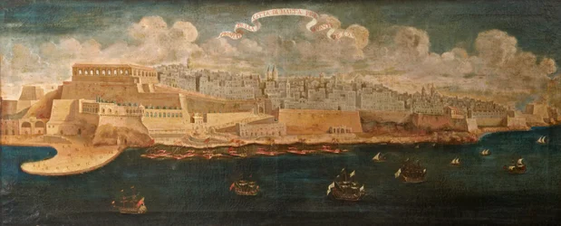 Gezicht op de stad Malta vanuit het oosten, 1680