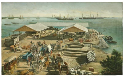 Ontscheping van de Amerikanen in Ponce, Puerto Rico, 27 juli 1898