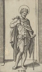 Sint Job, gekleed in een mantel, uit de serie 