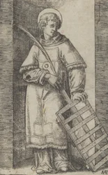 Sint Vincentius, linkerhand rustend op een rooster, uit de serie 