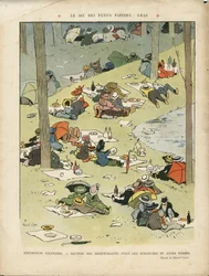 Illustratie van Marcel Capy (1865-1941) in Le Rire, 28/05/10 - Het spel van de kleine papieren... vet - Hobby