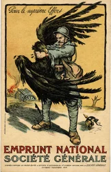 Oorlog 1914-1918. Reclameposter van de Société Générale "Nationale Leningen" (poster)