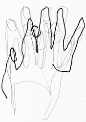 Psyco Hand, 2017 (pen en marker op papier)