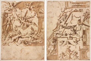 Grootse met een Sater die een Draak Voedt (recto); Grootse met een Springende Centaur (verso)