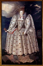 Voetportret van Koningin Elisabeth I van Engeland (detail)