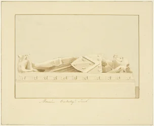 Beeld van Maurice, 7e graaf van Berkeley, in de kathedraal van Bristol