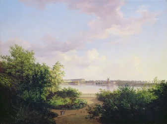 De tuin van Johannes Amsinck aan de Binnenalster, 1837