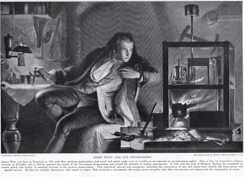James Watt en de stoommachine, illustratie uit 