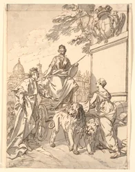 Allegorisch blad ter gelegenheid van de intocht van hertog Franz III in Florence 1739
