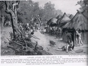 Caesars aanval op Verulamium, illustratie uit 