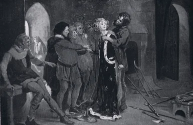 De schone maagd van Kent gekust door opstandelingen AD1381