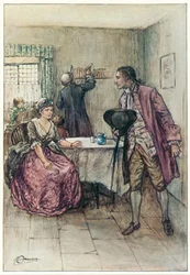 De dominee van Wakefield door Oliver Goldsmith (kleurenlitho)