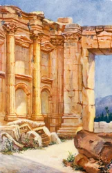 De Tempel van Bacchus, Baalbek, Interieur