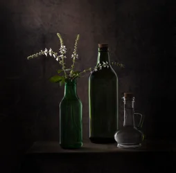 Stille groene flessen