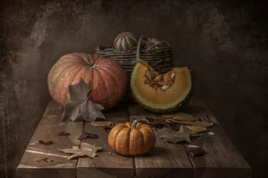 Rustieke herfstpompoenen