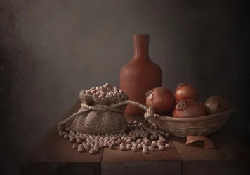 Rustiek stilleven met kikkererwten