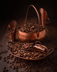 Rustieke koperen koffie