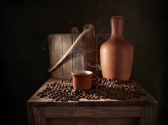 Rustieke koffie zetten