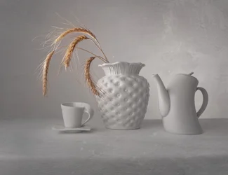 Wit minimalistisch stilleven
