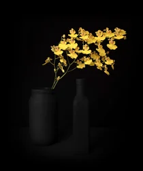 Stilleven met gele orchidee