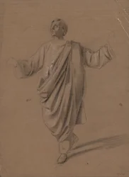 Academische studie van een mannelijk figuur