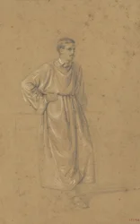 Academische studie van een mannelijk figuur