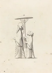 Beeldhouwwerk in Persepolis, uit Le Bruyn