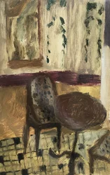 In het restaurant in Parijs, 2019 (olieverf op papier)