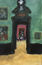 Groene kamer in het Weens Museum, 2019 (olieverf op papier)