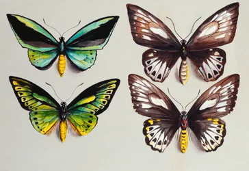 Vier Birdwing Vlinders