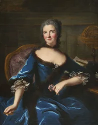 Portret van Gabrielle Émilie Le Tonnelier de Breteuil, markiezin du Châtelet 1706-1749, ca. 1748