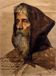Kop van een broer, circa 1862 (aquarel op papier)