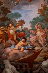 Romulus wordt verwelkomd in Olympus door Jupiter (detail)