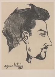 Portret van Utrillo in profiel