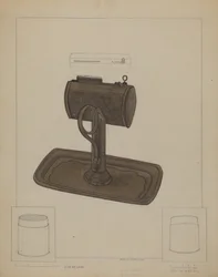 Lamp en talgzeef, ca. 1936
